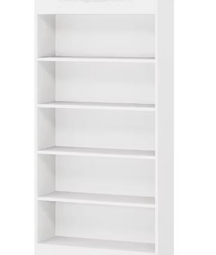 Boekenkast Wit – 5 Niveaus, Hoge Opbergkast met Open Planken