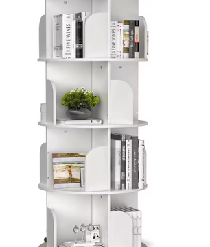Draaibare Boekenkast – 4 Niveaus, 360° Opslag & Displayrek