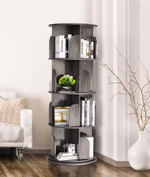 Draaibare Boekenkast – 4 Niveaus, 360° Opslag & Displayrek