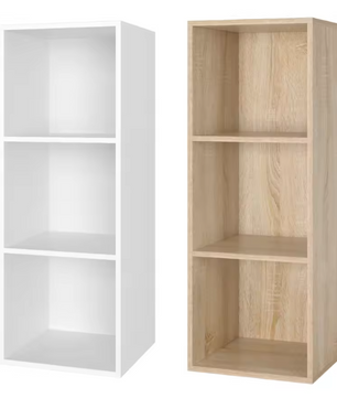 Witte Boekenkast – 3 Vakken, Compact Opbergrek van Hout