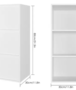 Witte Boekenkast – 3 Vakken, Compact Opbergrek van Hout