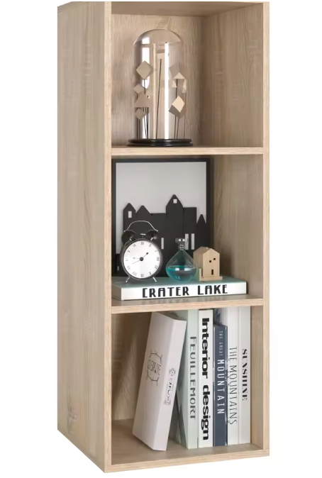 Witte Boekenkast – 3 Vakken, Compact Opbergrek van Hout