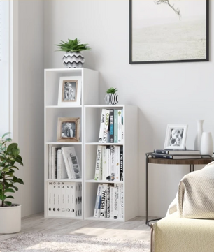 Witte Boekenkast – 3 Vakken, Compact Opbergrek van Hout