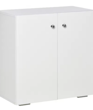 Wit Dressoir – 2 Deuren & Binnenplank, Houten Opbergkast