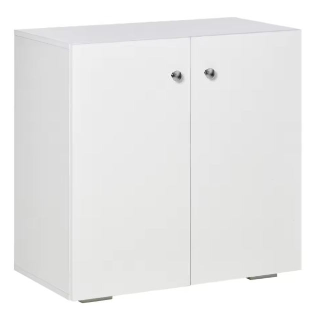 Wit Dressoir – 2 Deuren & Binnenplank, Houten Opbergkast