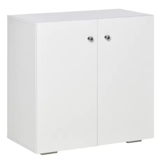 Wit Dressoir – 2 Deuren & Binnenplank, Houten Opbergkast