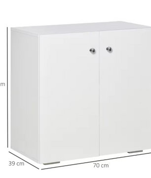 Wit Dressoir – 2 Deuren & Binnenplank, Houten Opbergkast