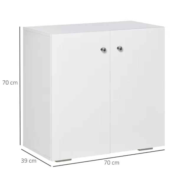 Wit Dressoir – 2 Deuren & Binnenplank, Houten Opbergkast