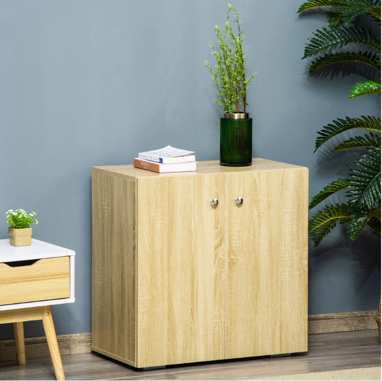 Wit Dressoir – 2 Deuren & Binnenplank, Houten Opbergkast