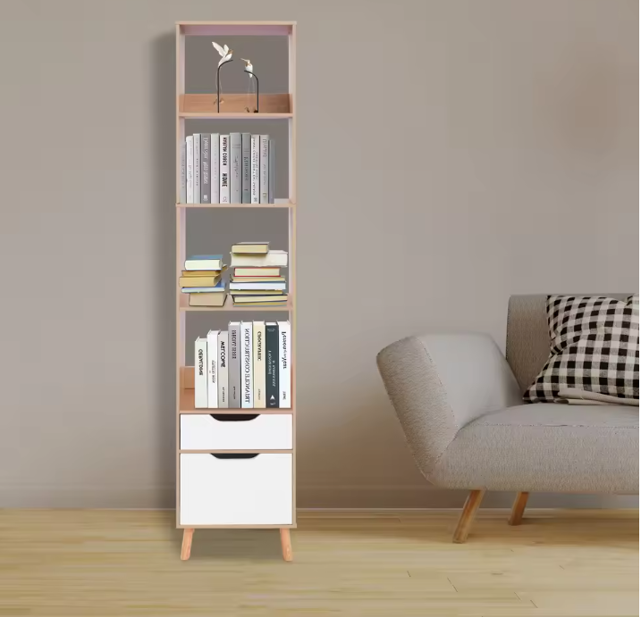 Hoge Boekenkast met Lade – Vrijstaand & Modern Opbergrek