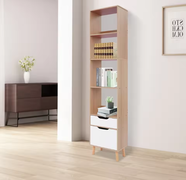 Hoge Boekenkast met Lade – Vrijstaand & Modern Opbergrek