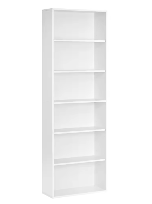 Witte Boekenkast met 6 Planken – Scandinavisch & Ruimtebesparend