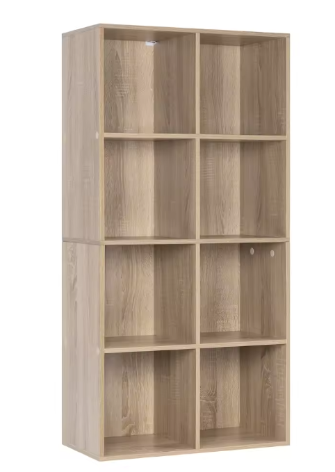 Witte Boekenkast met 8 Opbergvakken – Multifunctionele Opbergrek