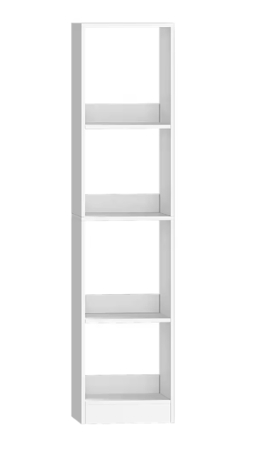 Moderne Witte Boekenkast – Open Kubus Plank met 4 Niveaus, Verstelbare Legplanken & Anti-Kantel Systeem