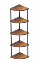 Industriële Hoekkast – 4/5 Lagen Metalen Frame & Houten Planken
