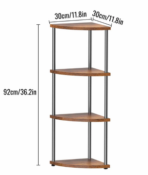 Industriële Hoekkast – 4/5 Lagen Metalen Frame & Houten Planken