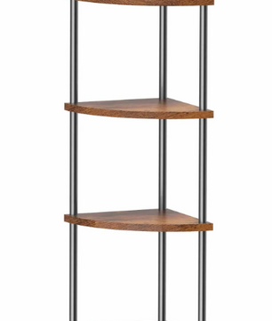 Industriële Hoekkast – 4/5 Lagen Metalen Frame & Houten Planken