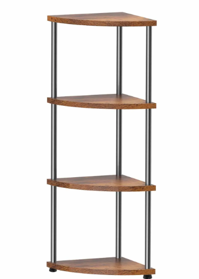 Industriële Hoekkast – 4/5 Lagen Metalen Frame & Houten Planken