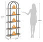 Boekenkast met 5 Niveaus – 180 cm Hoog Metalen Opbergrek & Displaykast
