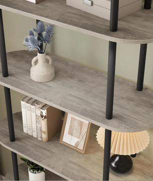 Boekenkast met 5 Niveaus – 180 cm Hoog Metalen Opbergrek & Displaykast