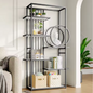 Minimalistisch Wandrek – 5 Lagen Staal & MDF, Goud met Wit