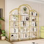 Minimalistisch Wandrek – 5 Lagen Staal & MDF, Goud met Wit
