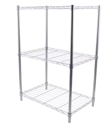 Metalen Opbergrek met 3 Lagen – Vrijstaand Rek 56×35×80 cm, 30 kg Draagkracht