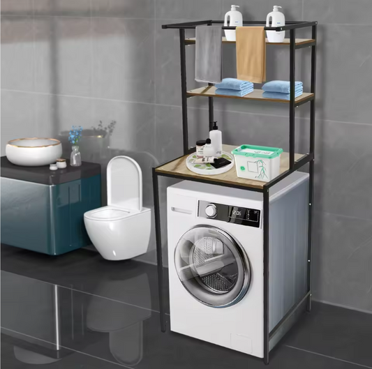 Wasmachine Opbergrek – 3-Lagen Vrijstaand Rek voor Badkamer & Wasruimte