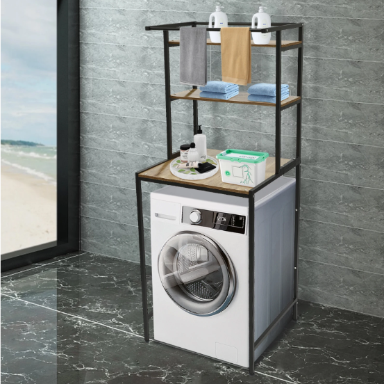 Wasmachine Opbergrek – 3-Lagen Vrijstaand Rek voor Badkamer & Wasruimte