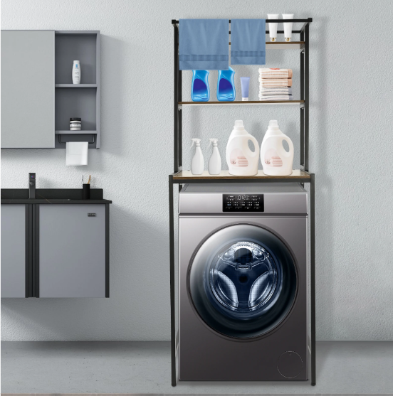 Wasmachine Opbergrek – 3-Lagen Vrijstaand Rek voor Badkamer & Wasruimte