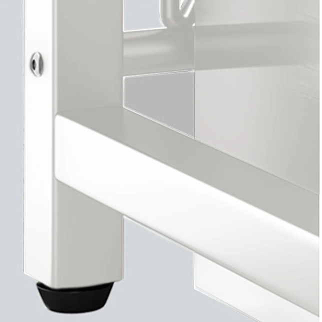Verstelbaar Magnetronrek met 2 Lagen & 6 Haken – Keuken Organizer, Uitschuifbaar 40-64 cm