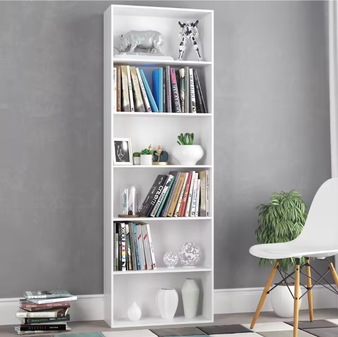 Boekenkast met 6 Lagen – Houten Opbergrek & Displayrek 180 cm