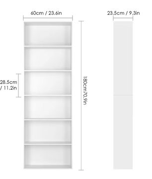Boekenkast met 6 Lagen – Houten Opbergrek & Displayrek 180 cm