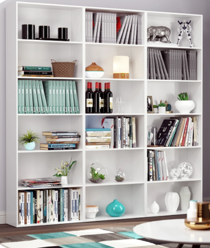 Boekenkast met 6 Lagen – Houten Opbergrek & Displayrek 180 cm