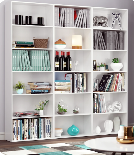Boekenkast met 6 Lagen – Houten Opbergrek & Displayrek 180 cm