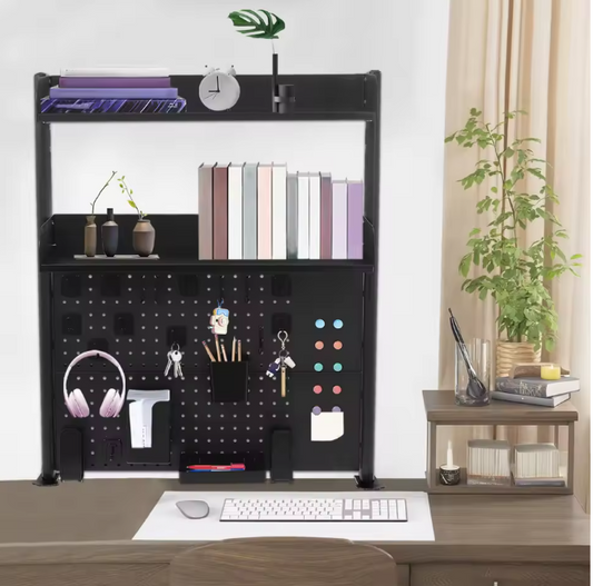 Bureau Boekenrek met Klem – 2-Laags Desktop Organizer & Opbergrek
