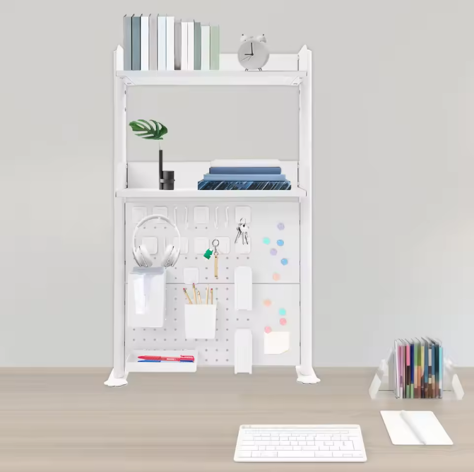Bureau Boekenrek met Klem – 2-Laags Desktop Organizer & Opbergrek