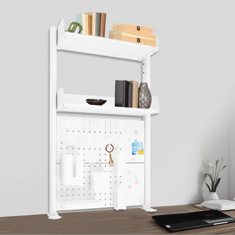 Bureau Boekenrek met Klem – 2-Laags Desktop Organizer & Opbergrek