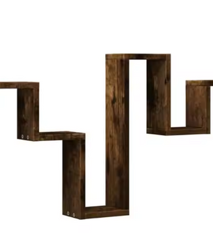 Wandplank Hout – Rook Eiken MDF 104,5 cm met Open Opbergruimte
