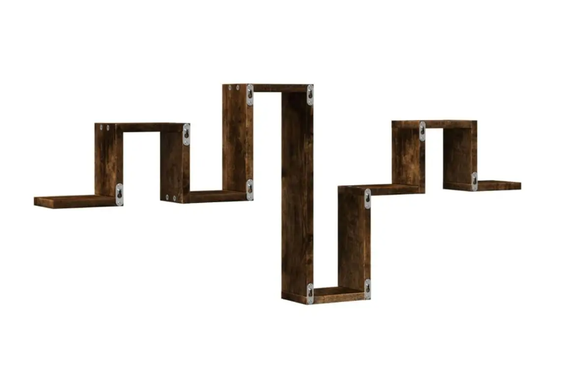 Wandplank Hout – Rook Eiken MDF 104,5 cm met Open Opbergruimte