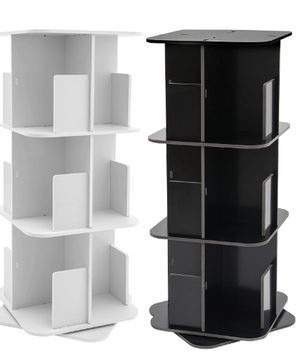 Draaibare Boekenkast – 3-Laags 360° Rotatie Opbergrek & Organizer