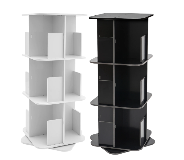 Draaibare Boekenkast – 3-Laags 360° Rotatie Opbergrek & Organizer