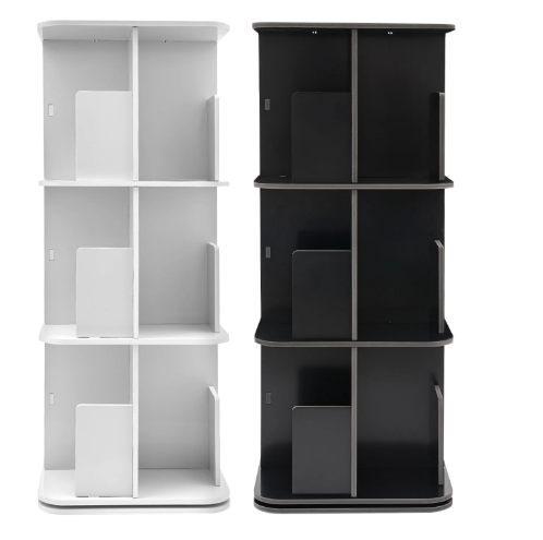 Draaibare Boekenkast – 3-Laags 360° Rotatie Opbergrek & Organizer