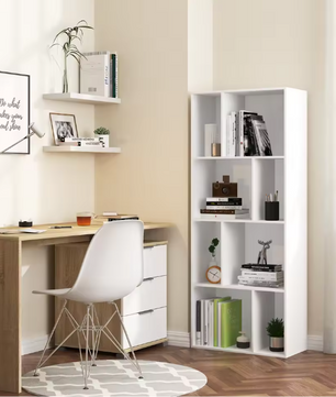 Boekenkast met 8 Open Vakken – Staande Kubus Kast & Organizer