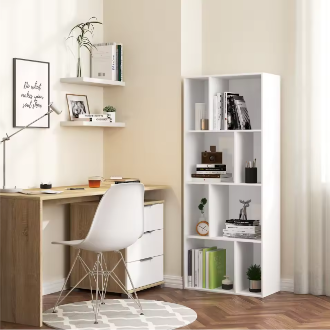 Boekenkast met 8 Open Vakken – Staande Kubus Kast & Organizer