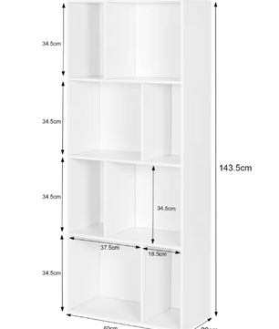 Boekenkast met 8 Open Vakken – Staande Kubus Kast & Organizer