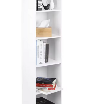 Boekenkast met 4 Opbergvakken – Witte Houten Staande Kast & Organizer