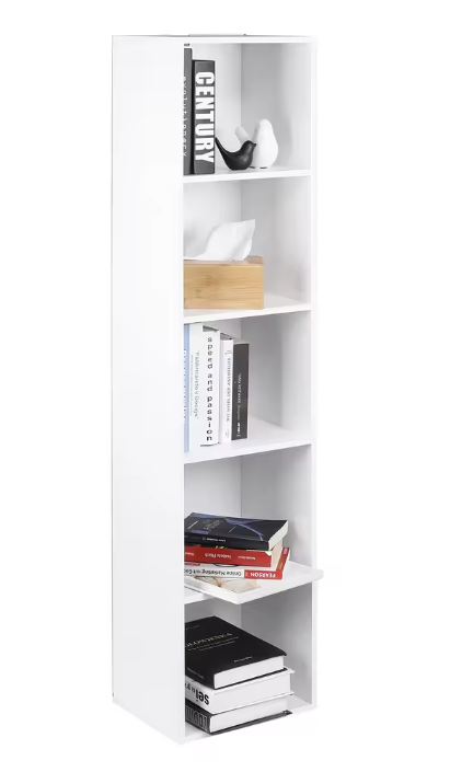 Boekenkast met 4 Opbergvakken – Witte Houten Staande Kast & Organizer