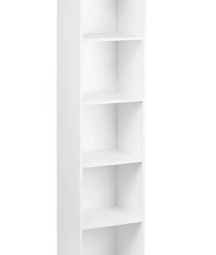 Boekenkast met 4 Opbergvakken – Witte Houten Staande Kast & Organizer