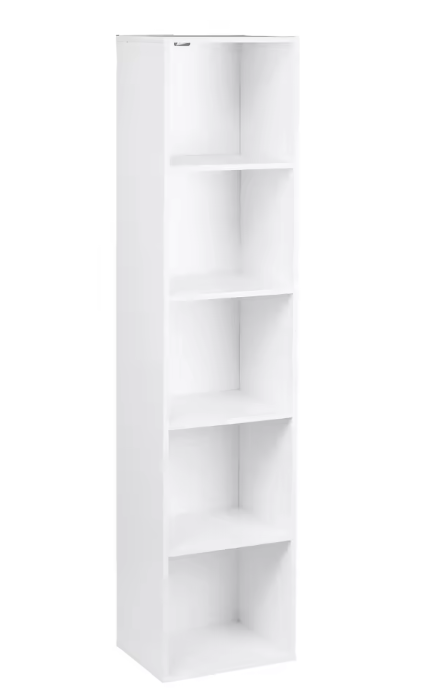 Boekenkast met 4 Opbergvakken – Witte Houten Staande Kast & Organizer